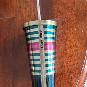 Starbucks Multicolor Striped Tumbler with Straw